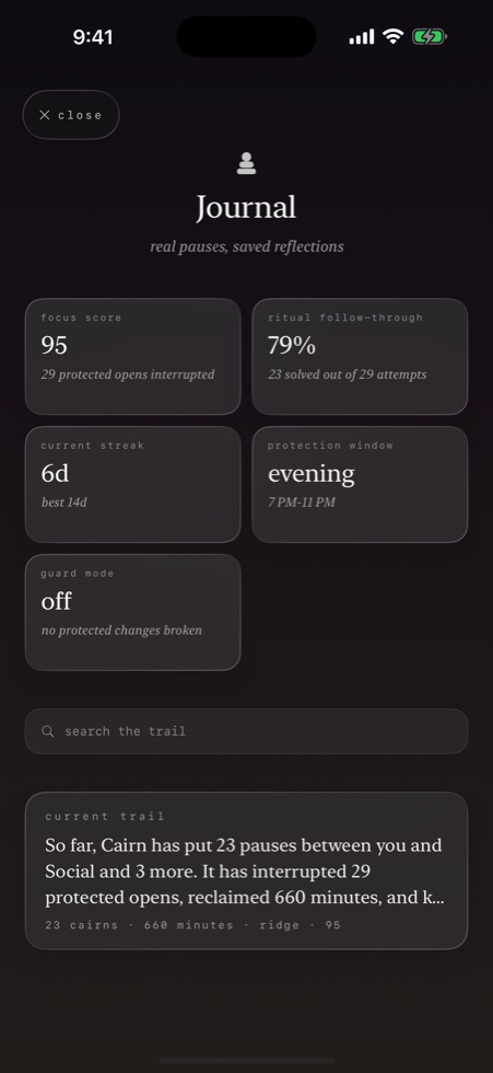 Journal and trail insights